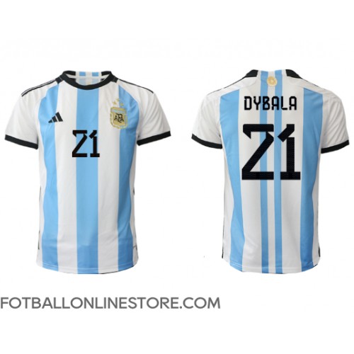 Billige Argentina Paulo Dybala #21 Hjemmetrøye VM 2022 Kortermet
